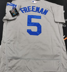 Freddie Freeman #5 Dodgers Gray Flex Base Sewn Stitched Jersey.