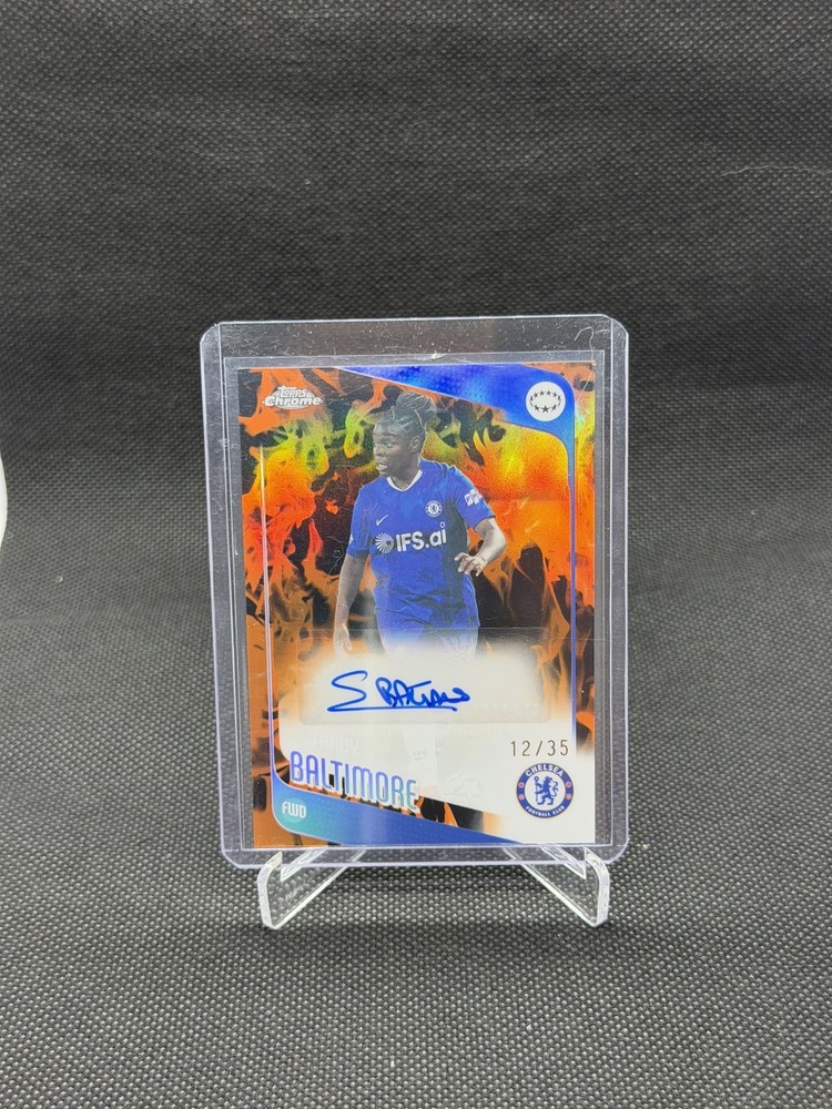 2025-26 Topps Chrome UEFA Women&rsquo;s #CA-SB Sandy Baltimore Auto Inferno /35