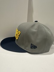 Indiana Pacers New Era 9FIFTY Snapback Hat Gray Navy NBA Flat Brim