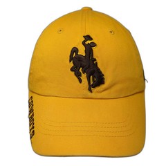 Wyoming Cowboys NCAA Russell Cap Yellow One Size OS Bucking Horse Graphic Logo