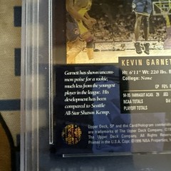 KEVIN GARNETT PRO 9 1995-96 SP CHAMPIONSHIP #62 ROOKIE RC TIMBERWOLVES 4958