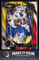 Greg Rousseau 2024 Panini Select Red & Yellow Prizm Shock #272 Buffalo Bills