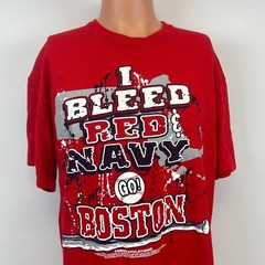 Vintage Y2K Boston Red Sox T Shirt Mens XL I Bleed Red And Navy MLB Baseball