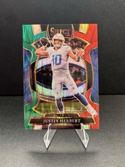 2025 Justin Herbert Green and Red Prizm Shock #1 Select