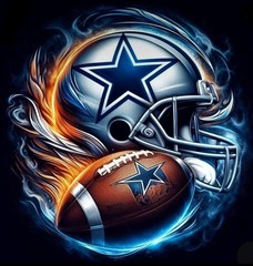 (2) Dallas Cowboys Flames Helmet Design Waterproof VINYL STICKERS 4.1×4 Decals