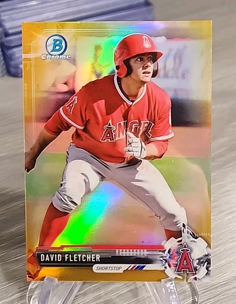 David Fletcher 2017 Bowman Chrome Mini Gold Refractor /50 #BCP113 Angels