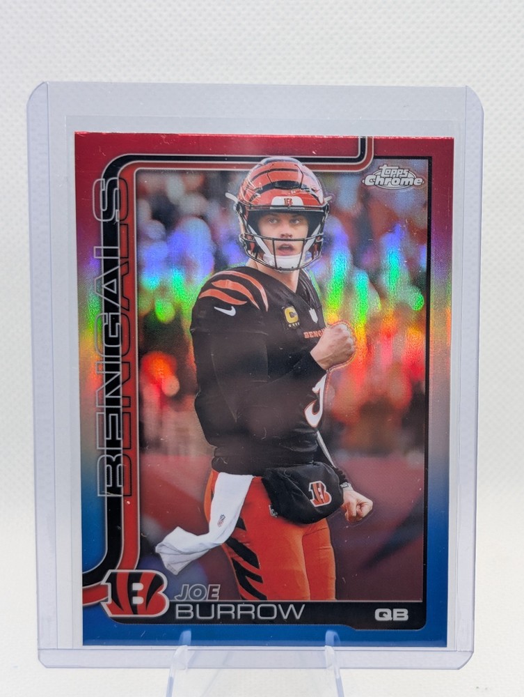 2025 Topps Chrome Football Joe Burrow #61 Red White & Blue