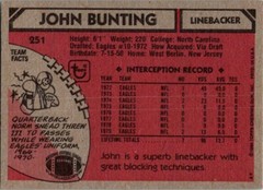 John Bunting – 1980 Topps Football #251 – Philadelphia Eagles