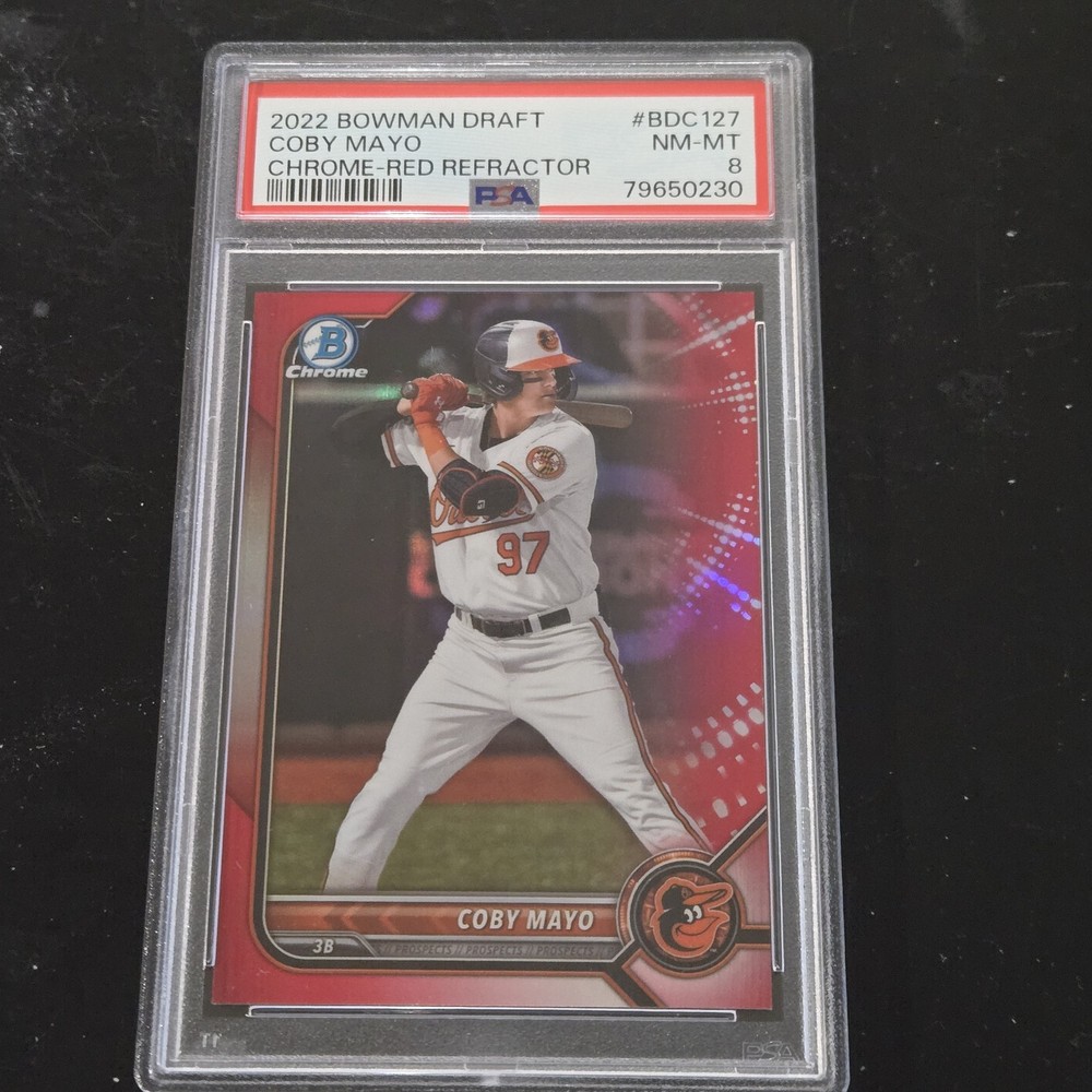 2022 Bowman Draft Chrome Coby Mayo #BDC-127 Red Refractor /5 (RC) PSA 8 Orioles