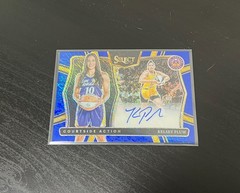 2025 Panini Select Courtside Action Signatures Blue Shimmer FOTL KELSEY PLUM /13