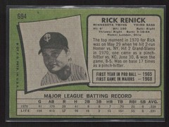 1971 Topps #694 Rick Renick – EX/EX+ High #