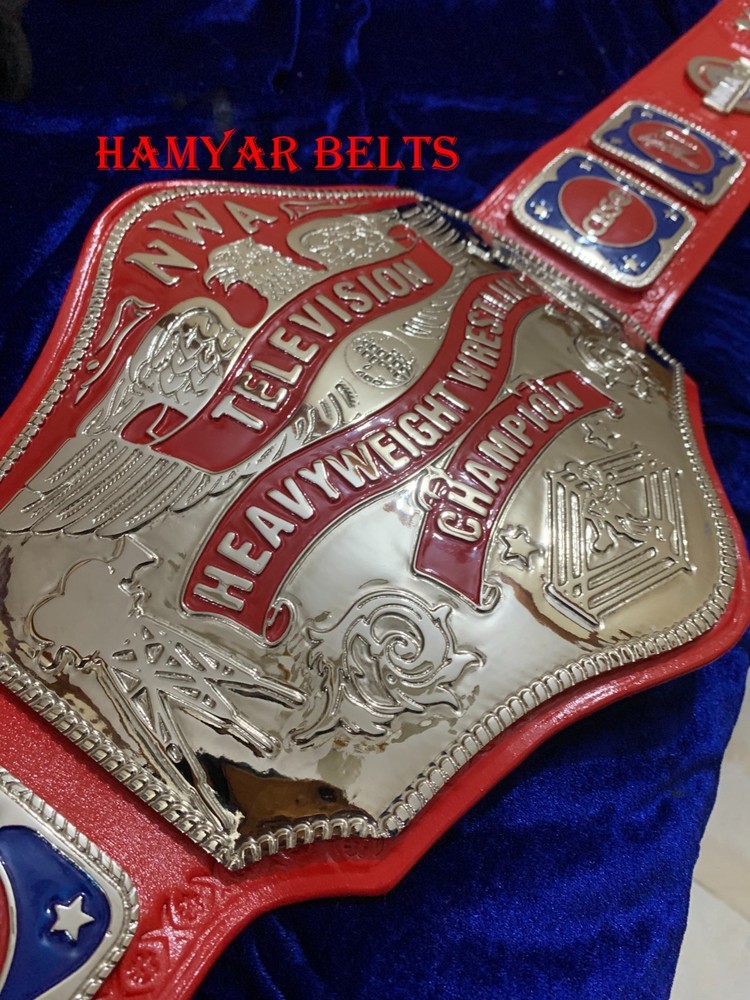 NWA Television heavyweight Championship Belt ,4mm Zinc,Nikal Plated,real Leather