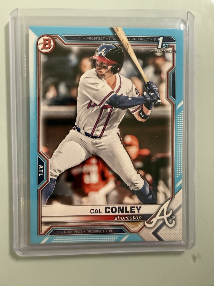 Cal Conley 1st 2021 Bowman Draft Sky Blue #BD-70 #/499 Atlanta Braves