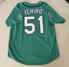 Ichiro Seattle Mariners 2012 Teal Jersey With 35th Anniversary Patch! Men’s