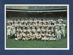 1957 MILWAUKEE BRAVES World Champion team card (1979 TCMA) 5&Prime; x 3-1/2&Prime; size