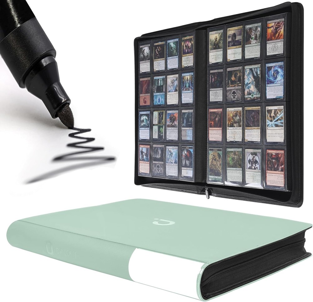 Premium Card Binder 16 Pocket – Fits 1600 Cards，4X4 Ringless Card Album with …