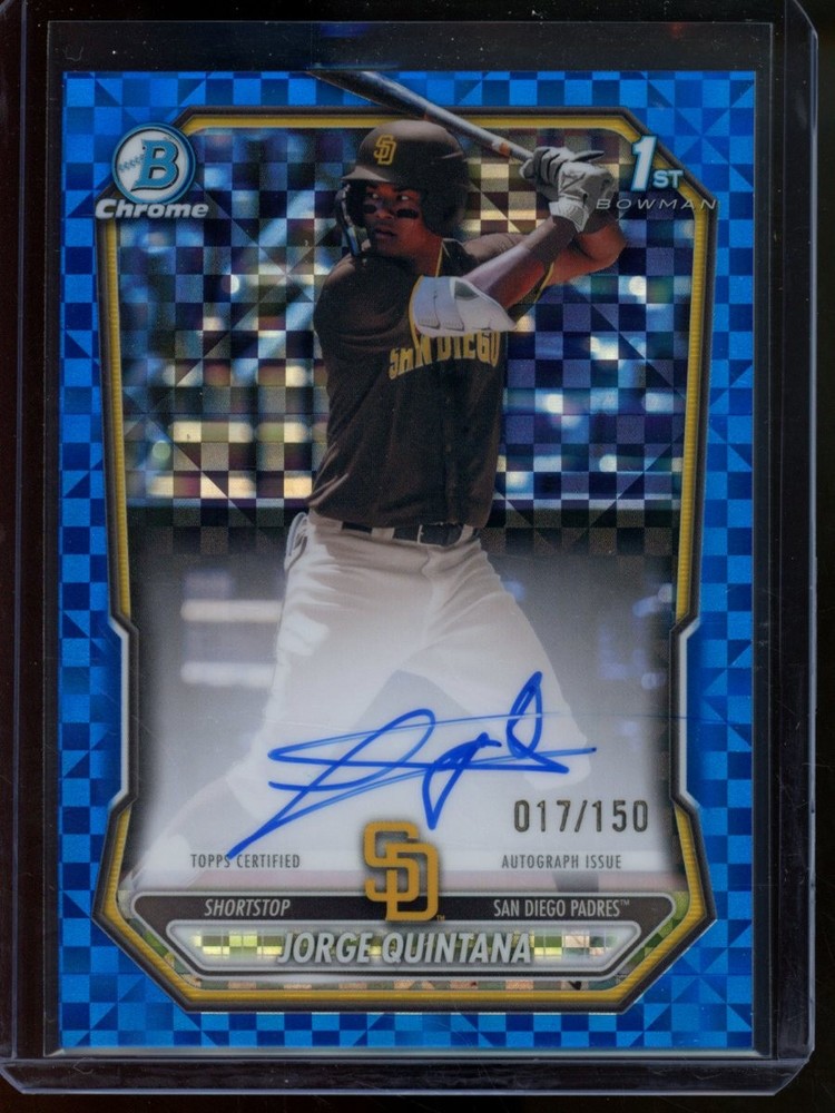 2026 Bowman Chrome 1st Jorge Quintana Blue X-Fractors Auto /150 #CPA-JQ