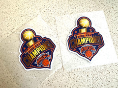 2 pack NBA CHAMPIONS 2026 NEW YORK KNICKS WEATHERPROOF FULL COLOR DECAL STICKER