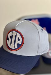 Ole Miss Rebels SIP Logo Embroidered Patch Cap Hat Gray/Navy Blue