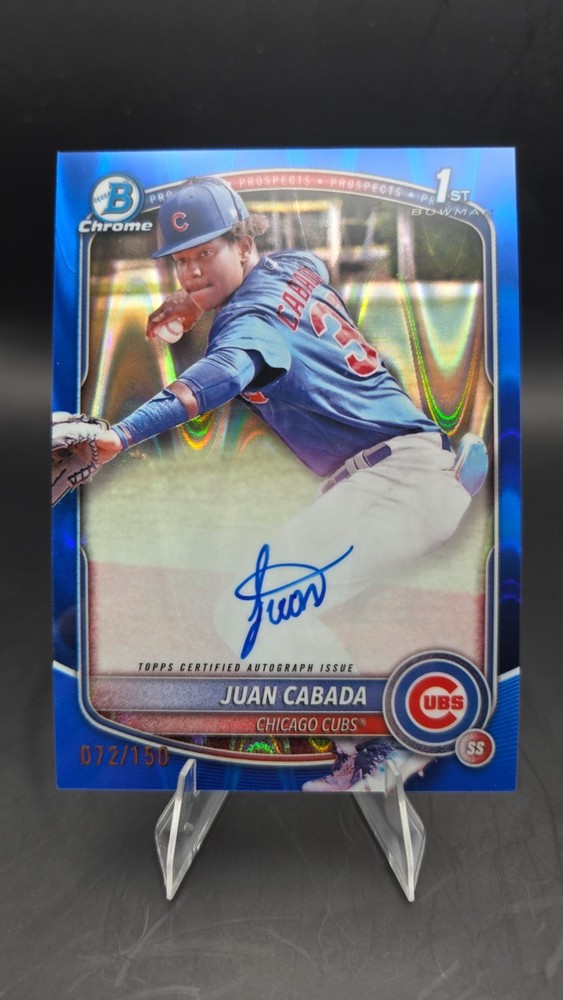 Juan Cabada 2025 Bowman Chrome #CPA-JC Blue RayWave Auto /150