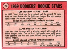1969 Topps #266 Tom Hutton and Alan Foster, Los Angeles Dodgers Rookies