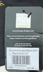 Cornwall Rugby Shirt Kooga Mens Large CRFU Black Yellow Striped BNWT