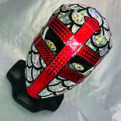 Templario Wrestling Lucha Libre Costume Cosplay Mask Luchador Mascara Silver Red