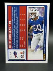 2025 Donruss Greg Rousseau Silver Press Proof /199 Bills #113