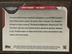 2025 Topps Now WWE #26 Cody Rhodes The Rock Elimination Chamber