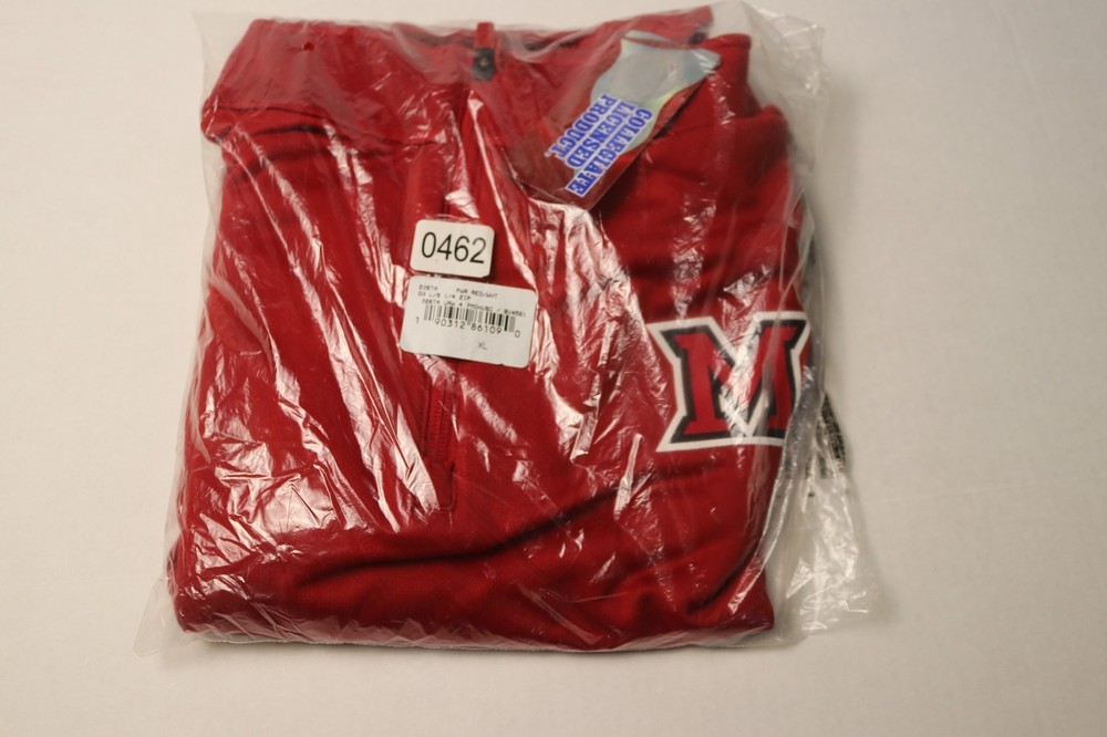 Miami RedHawks 1/4 Zip Pullover Mens XL Red White NCAA NIP University