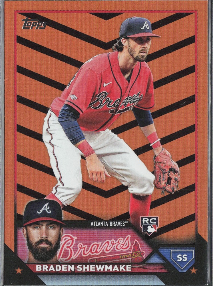 2023 Topps Update Orange and Black Foil Braden Shewmake #US206 Atlanta Braves