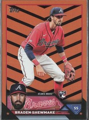 2023 Topps Update Orange and Black Foil Braden Shewmake #US206 Atlanta Braves
