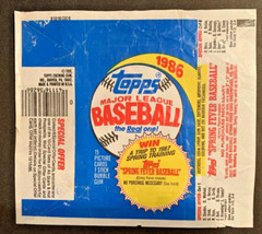 1986 Topps Baseball Card Empty Wrapper