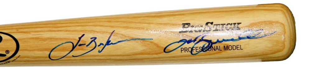 Jeff Bagwell Lance Berkman Autographed 34&Prime; Baseball Bat Astros JSA