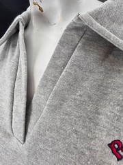 NEW Boston Red Sox Soft As A Grape Gray Collared V-Neck Sweatshirt Women&rsquo;s M