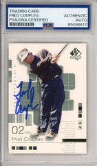2002 UD SP AUTHENTIC GOLF FRED COUPLES SIGNED TRADING CARD PSA DNA COA AUTOGRAPH