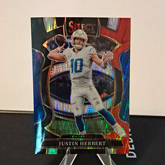 Justin Herbert 2025 Panini Select #1 – Black and Red Prizm Shock