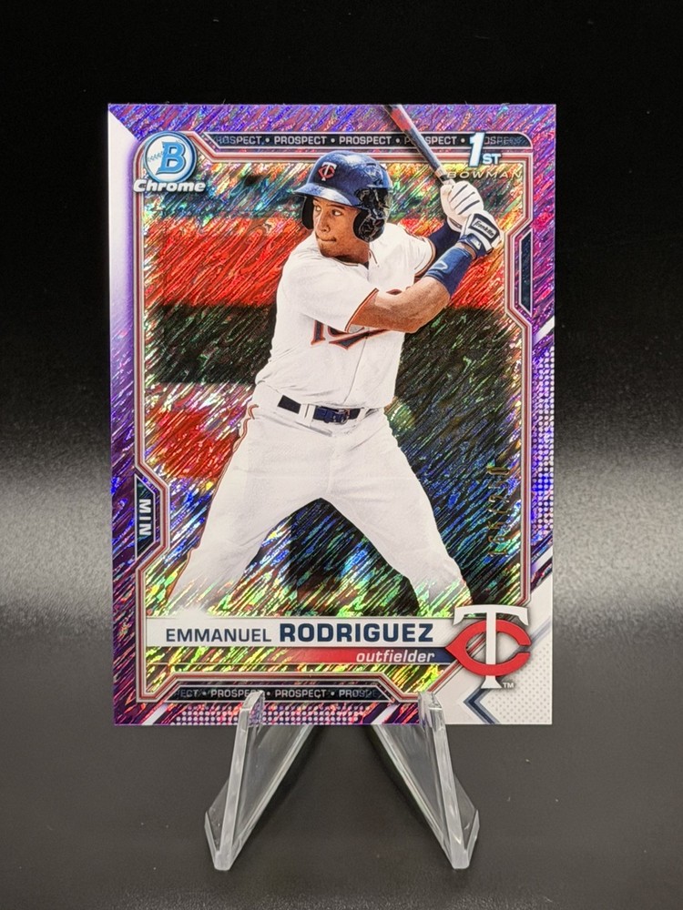Emmanuel Rodriguez 2021 Bowman Chrome 1st #BCP-207 Purple Refractor #/250 Twins