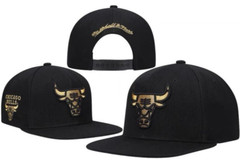 Chicago Bulls Hat Snapback Adjustable Fit Cap Black Gold Logo, Limited edition