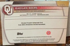 2025-26 Topps Bowman Chrome U Auto Raegan Beers 1st Mini Diamond 5/100 CG47