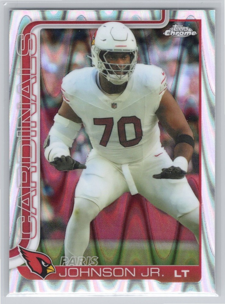 2025 Topps Chrome #3 Paris Johnson Jr. Ray Wave Refractor Arizona Cardinals