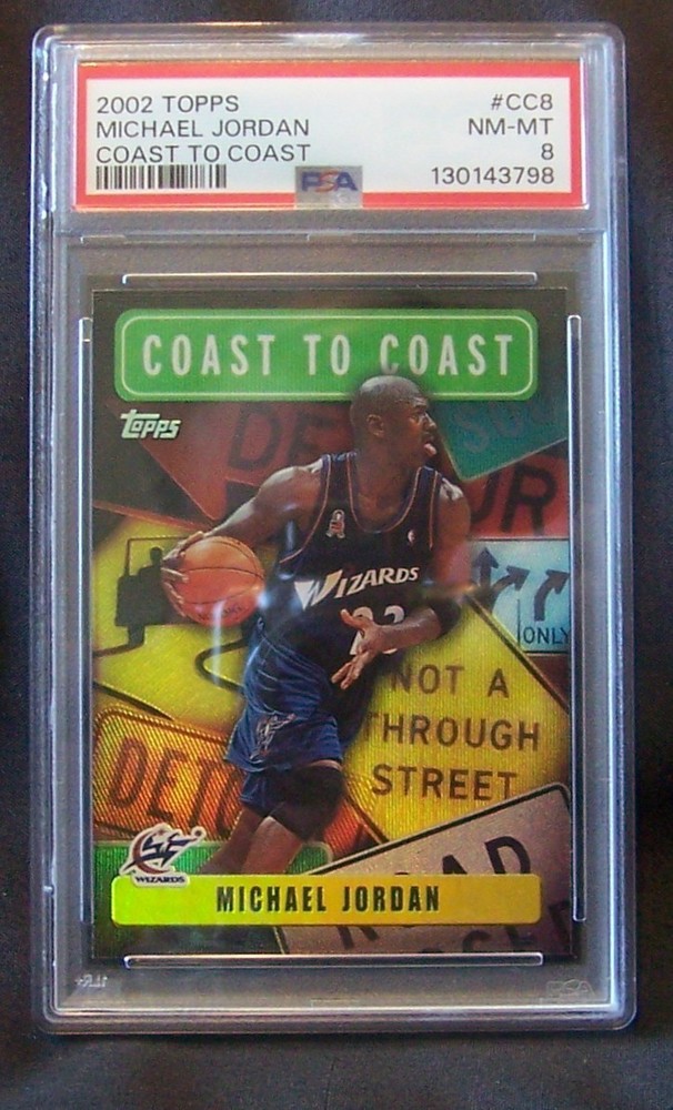 2002 Topps Coast To Coast Michael Jordan CC8 Washington Wizards, PSA 8, NM-MT