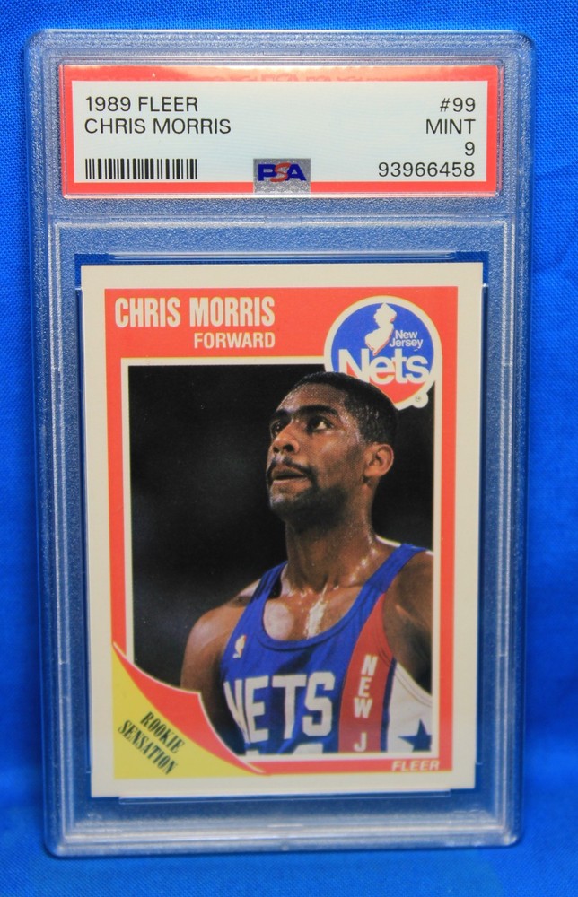 1989 FLEER # 99 Chris Morris RC PSA 9 MINT # 93966458 NEW JERSEY NETS !!!!