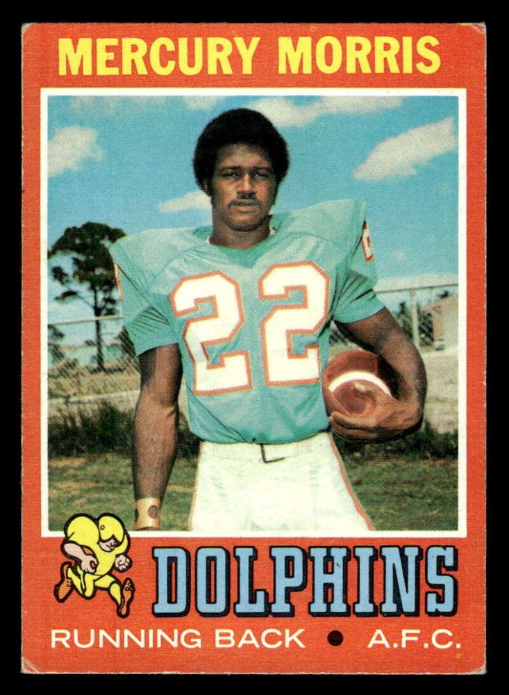 1971 TOPPS MERCURY MORRIS MIAMI DOLPHINS #91 EX X10032