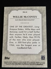 2013 Topps The Greats HOF Willie McCovey TG-19 Card