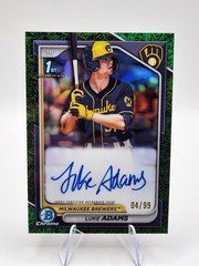 2024 Bowman Chrome 1st Prospect Luke Adams Green Grass Refractor Auto /99 RC