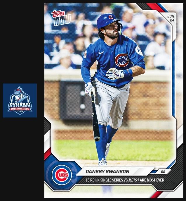 2026 Topps Now #375 Dansby Swanson Chicago Cubs 15 RBI Single Series PRESALE