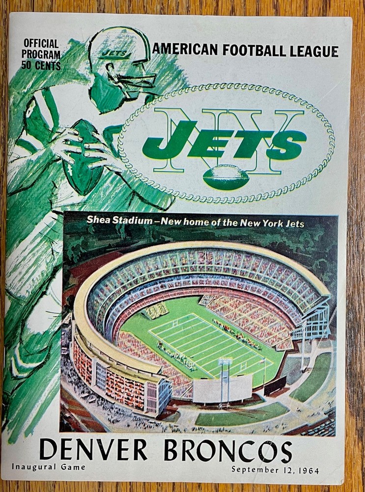 1964 NY Jets Denver Broncos INAUGURAL 1st EVER Shea Stadium GAME 9/12/64 Program