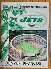 1964 NY Jets Denver Broncos INAUGURAL 1st EVER Shea Stadium GAME 9/12/64 Program