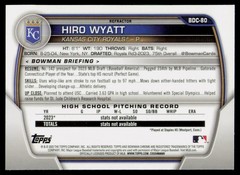 2023 Bowman Draft Chrome Refractor #BDC-80 Hiro Wyatt Kansas City Royals